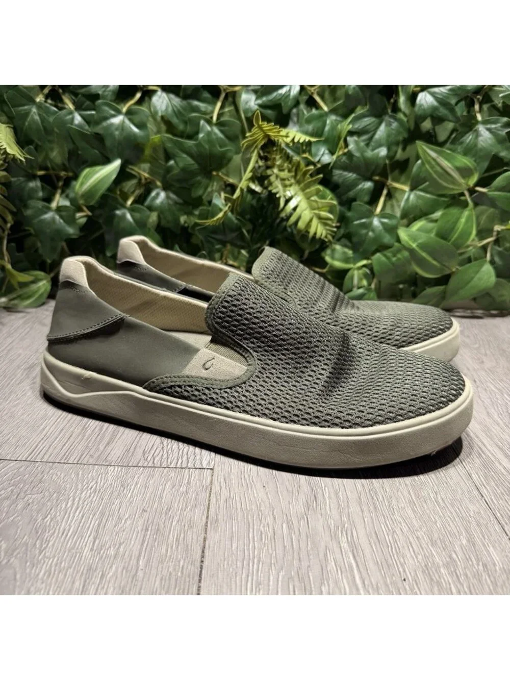 Olukai Lae‘ahi Mesh Slip On Shoes Mens Size 10.5 Green Beach Casual